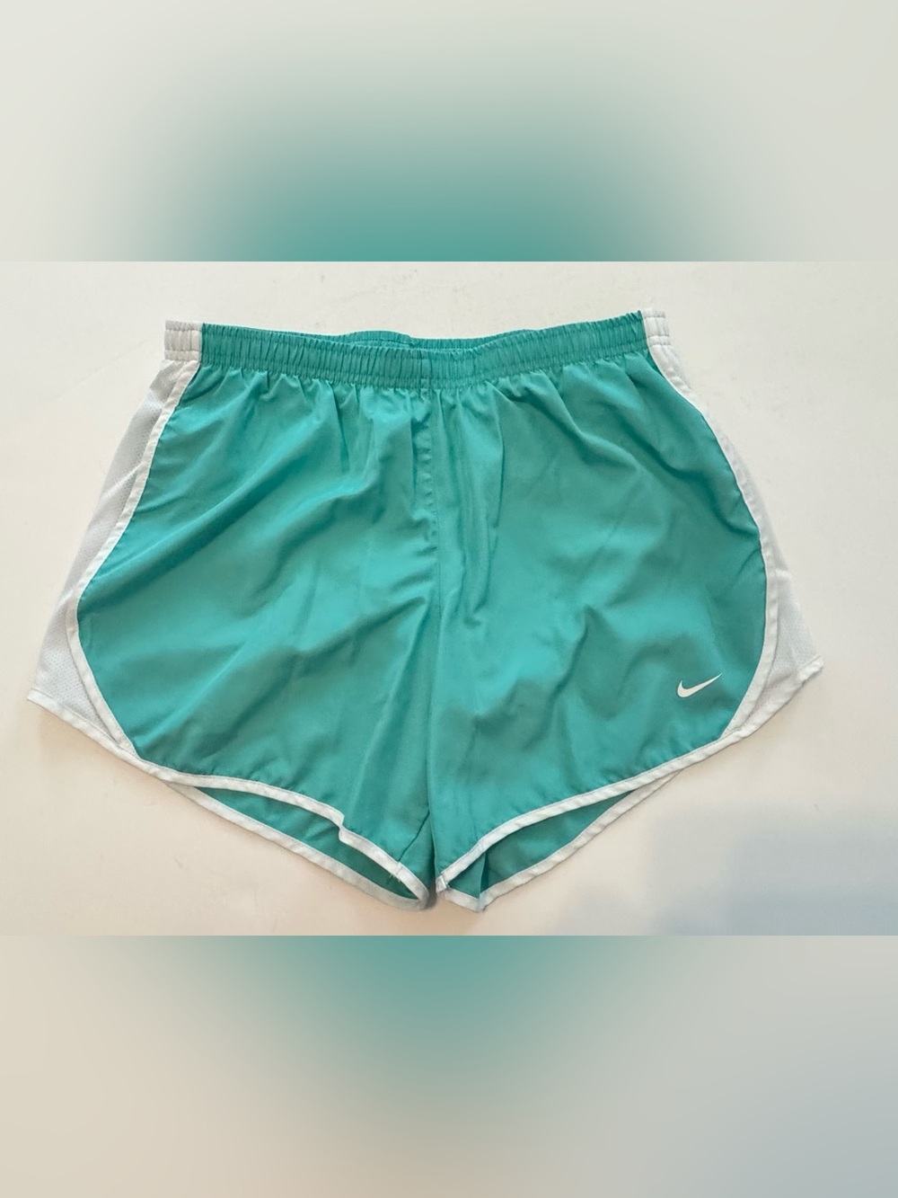 Nike Teal Athletic Shorts with White Trim - Kids